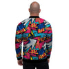 Abstract Graffiti Wow Print Men's Bomber Jacket-grizzshop