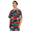 Abstract Graffiti Wow Print Men’s Hawaiian Shirt-grizzshop