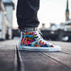 Abstract Graffiti Wow Print Men's High Top Shoes-grizzshop