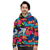 Abstract Graffiti Wow Print Men's Hoodie-grizzshop