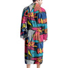 Abstract Graffiti Wow Print Men's Robe-grizzshop