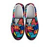 Abstract Graffiti Wow Print Men's Slip On Sneakers-grizzshop