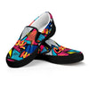 Abstract Graffiti Wow Print Men's Slip On Sneakers-grizzshop