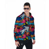 Abstract Graffiti Wow Print Men's Zip Up Hoodie-grizzshop