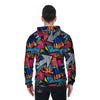 Abstract Graffiti Wow Print Men's Zip Up Hoodie-grizzshop