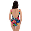 Abstract Graffiti Wow Print One Piece Swimsuite-grizzshop