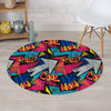 Abstract Graffiti Wow Print Round Rug-grizzshop
