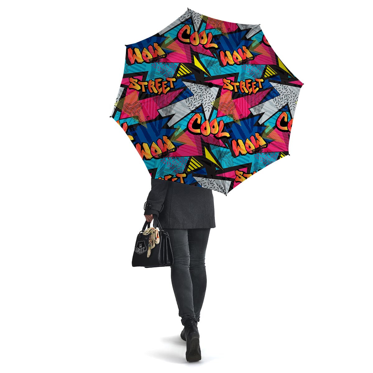 Abstract Graffiti Wow Print Umbrella-grizzshop