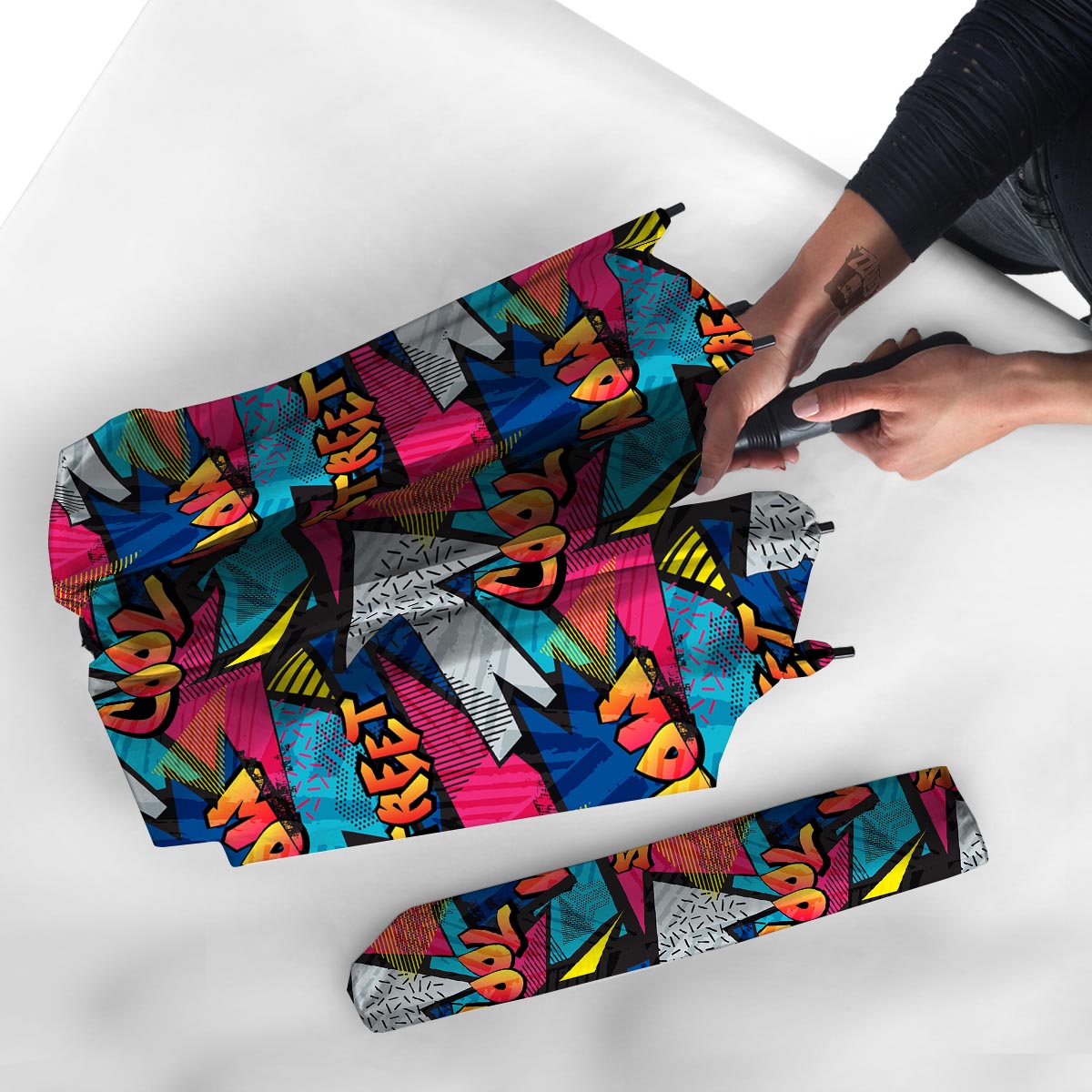 Abstract Graffiti Wow Print Umbrella-grizzshop