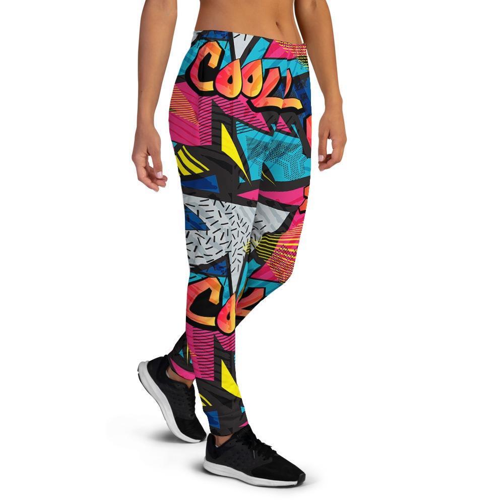 Abstract Graffiti Wow Print Women's Joggers-grizzshop