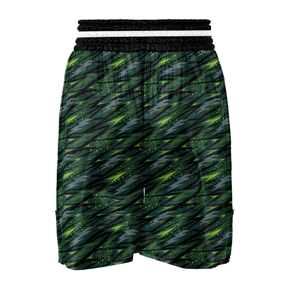 Abstract Green Lightning Print Pattern Boxing Shorts-grizzshop