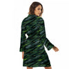 Abstract Green Lightning Print Pattern Women's Robe-grizzshop