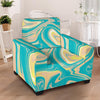 Abstract Green Marble Armchair Cover-grizzshop