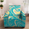Abstract Green Marble Armchair Cover-grizzshop