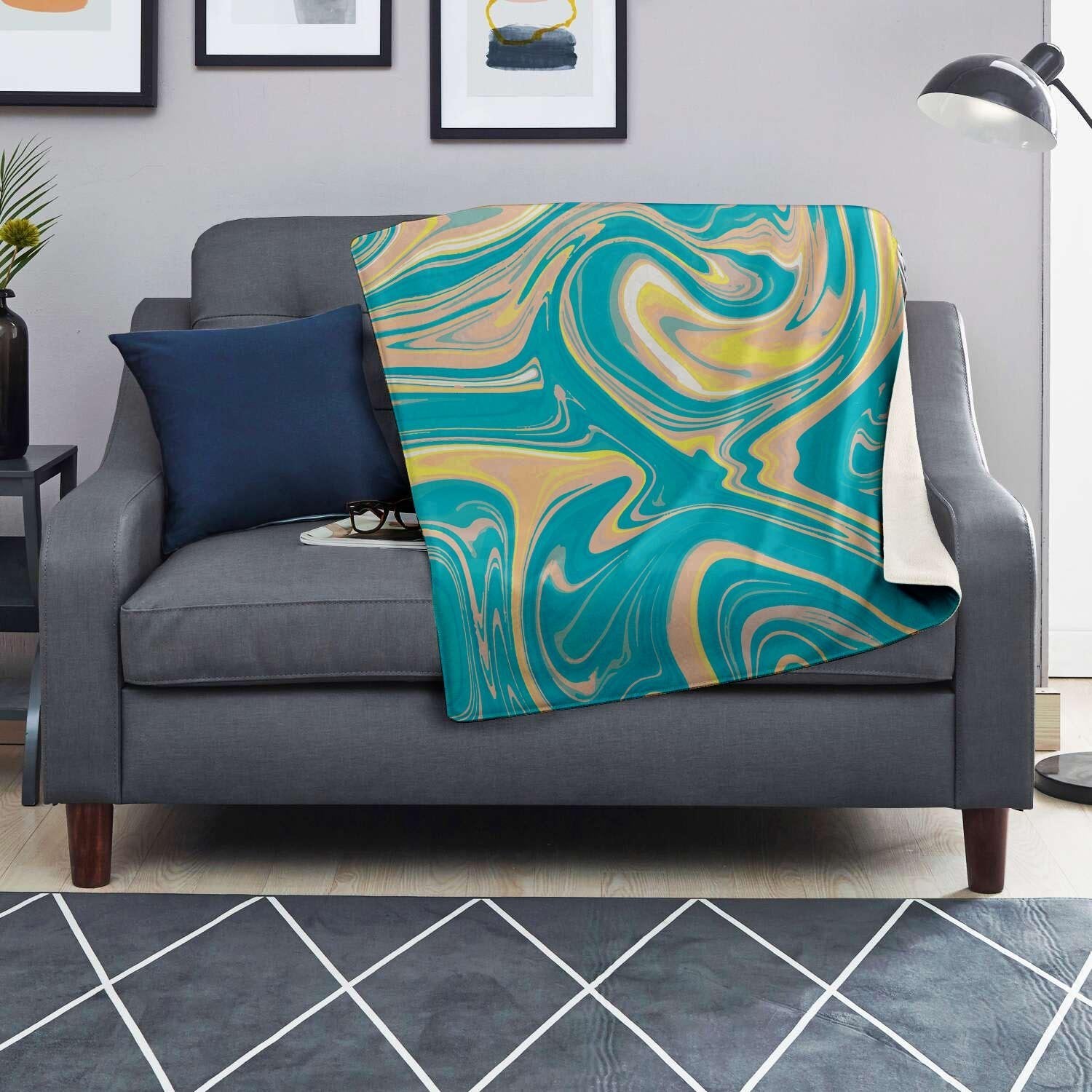 Abstract Green Marble Blanket-grizzshop
