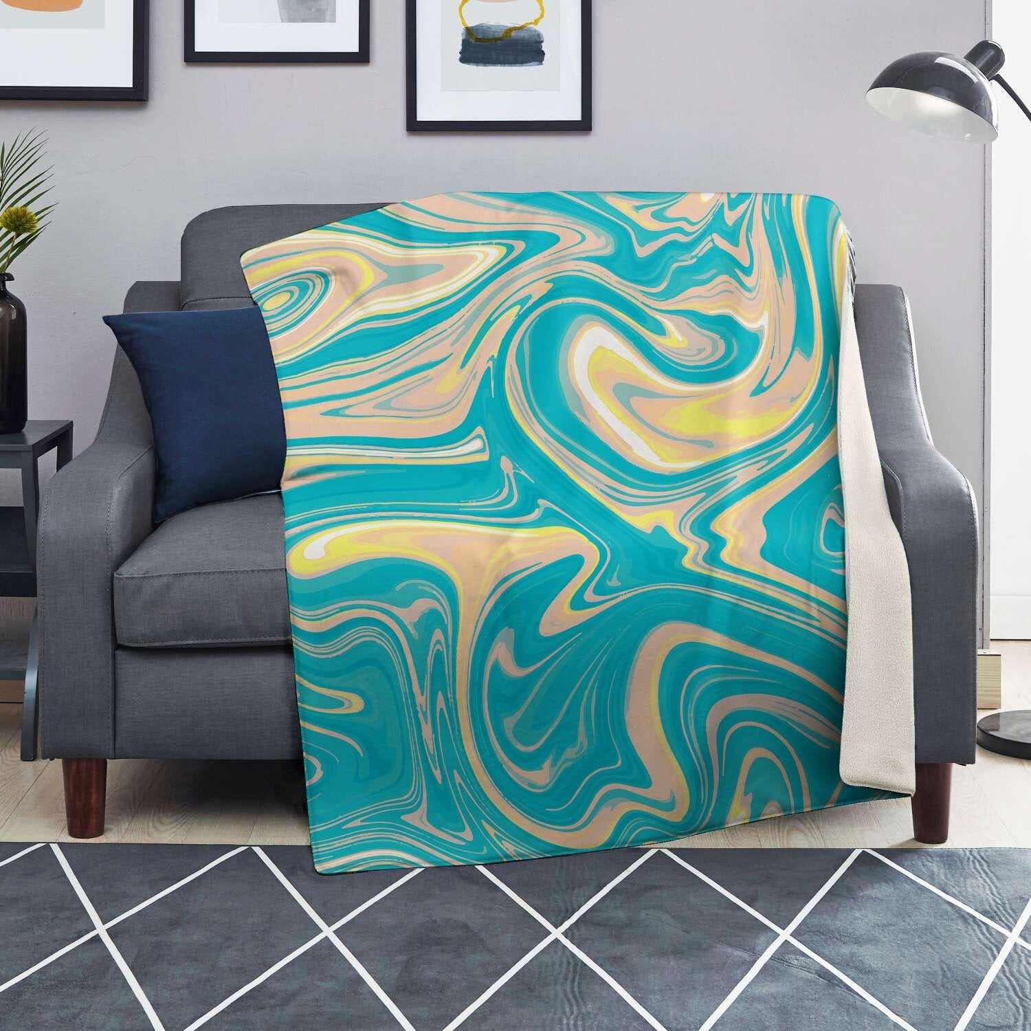 Abstract Green Marble Blanket-grizzshop