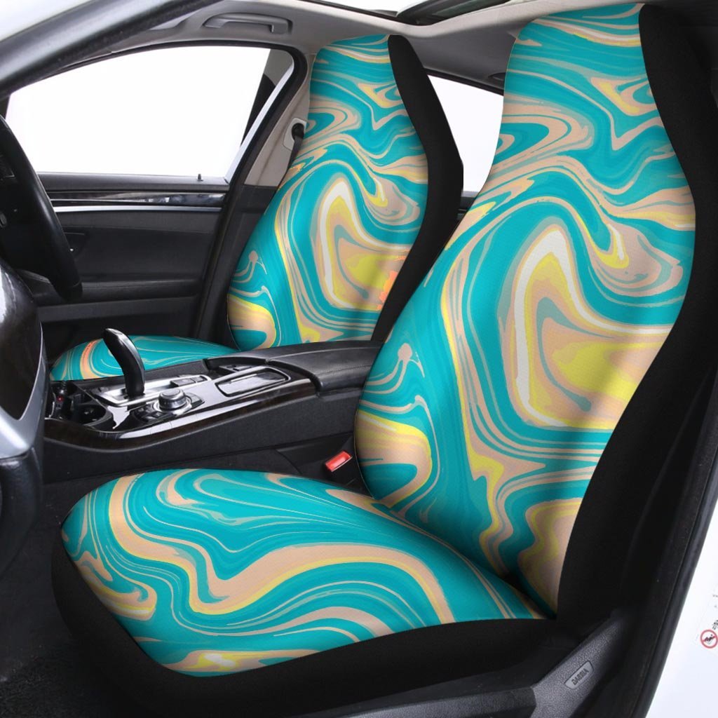 Abstract Green Marble Car Seat Covers-grizzshop