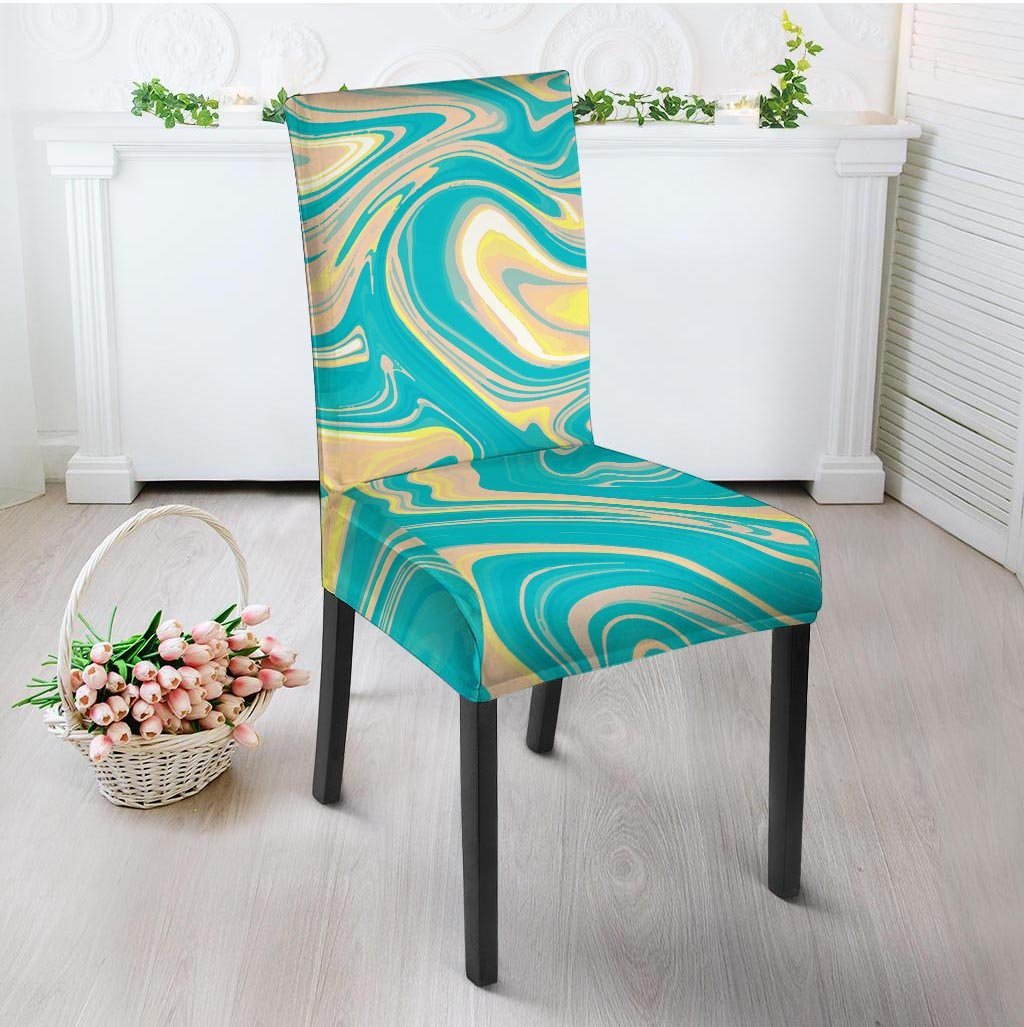 Abstract Green Marble Chair Cover-grizzshop