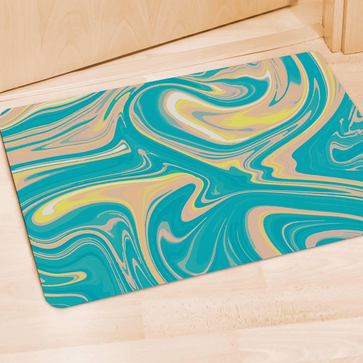 Abstract Green Marble Door Mat-grizzshop