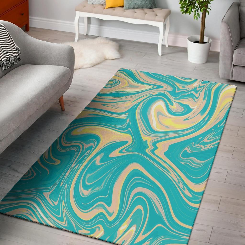 Abstract Green Marble Floor Mat-grizzshop