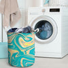 Abstract Green Marble Laundry Basket-grizzshop