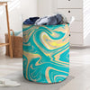 Abstract Green Marble Laundry Basket-grizzshop