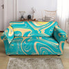 Abstract Green Marble Loveseat Cover-grizzshop