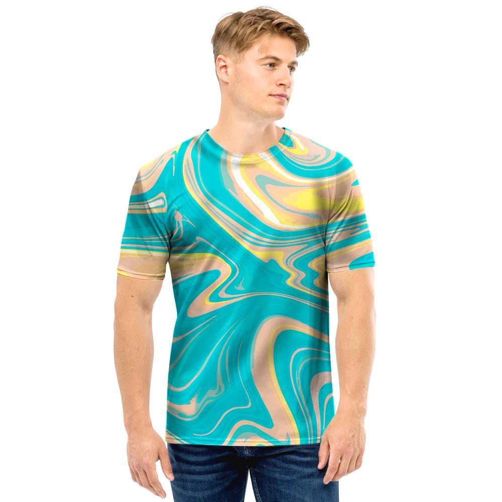 Abstract Green Marble Men T Shirt-grizzshop