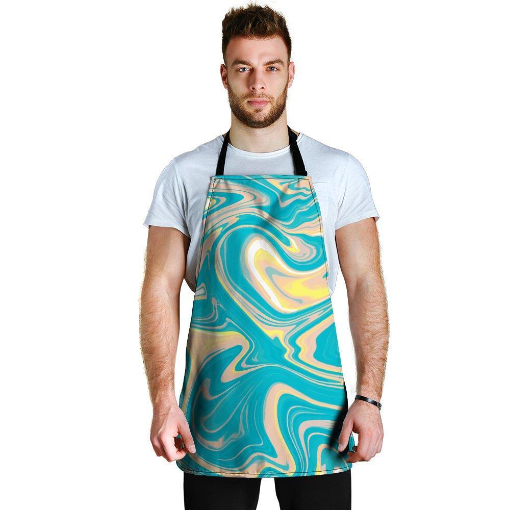 Abstract Green Marble Men's Apron-grizzshop