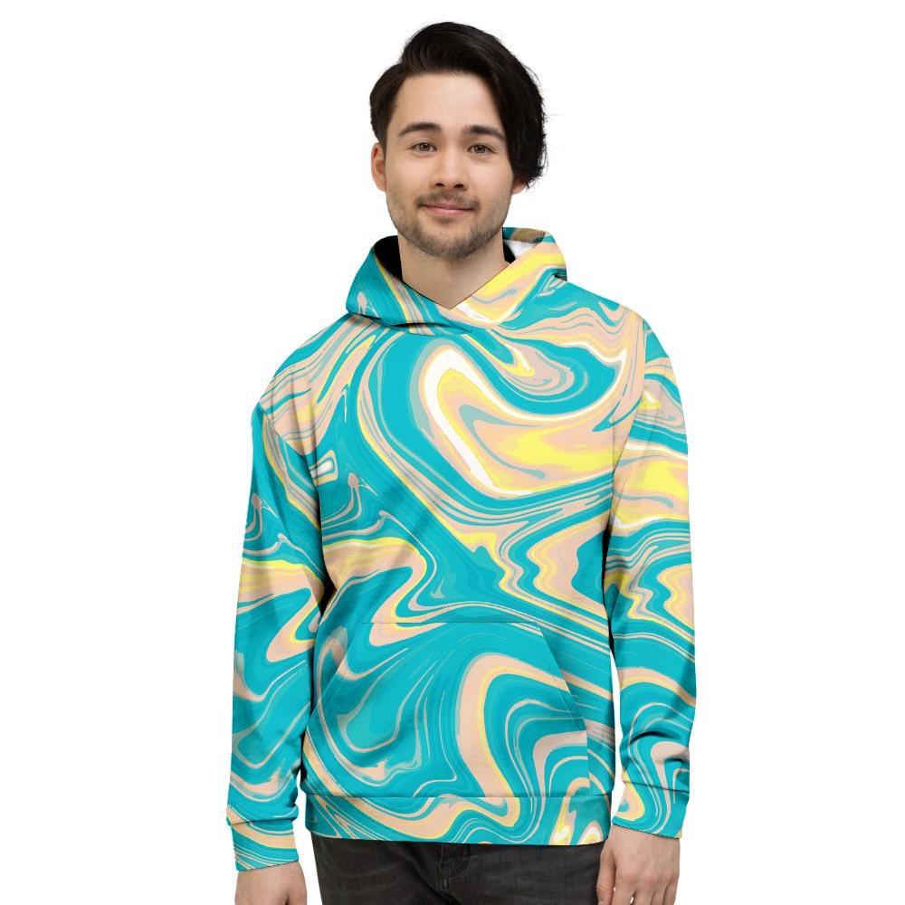 Abstract Green Marble Men's Hoodie-grizzshop