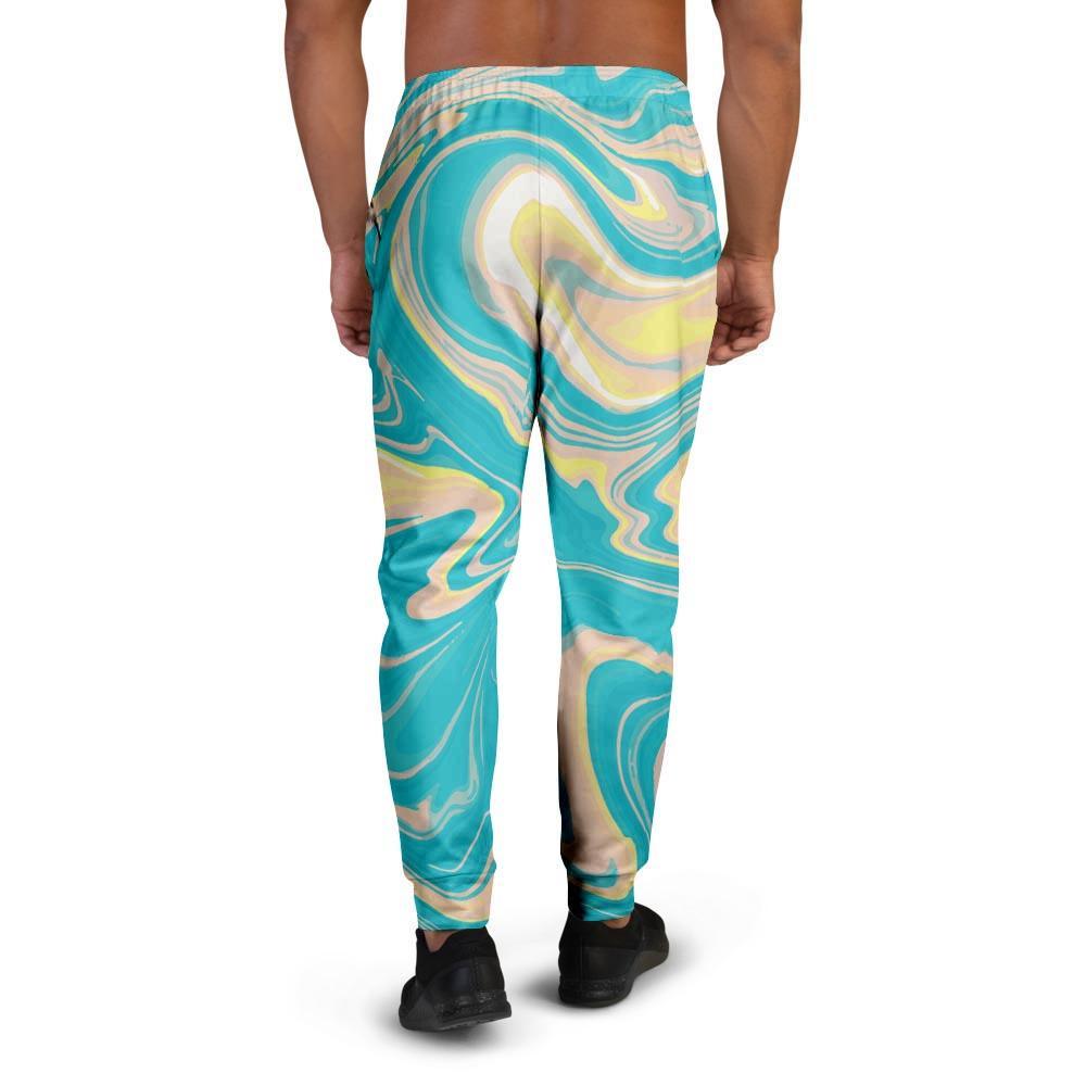 Abstract Green Marble Men's Joggers-grizzshop