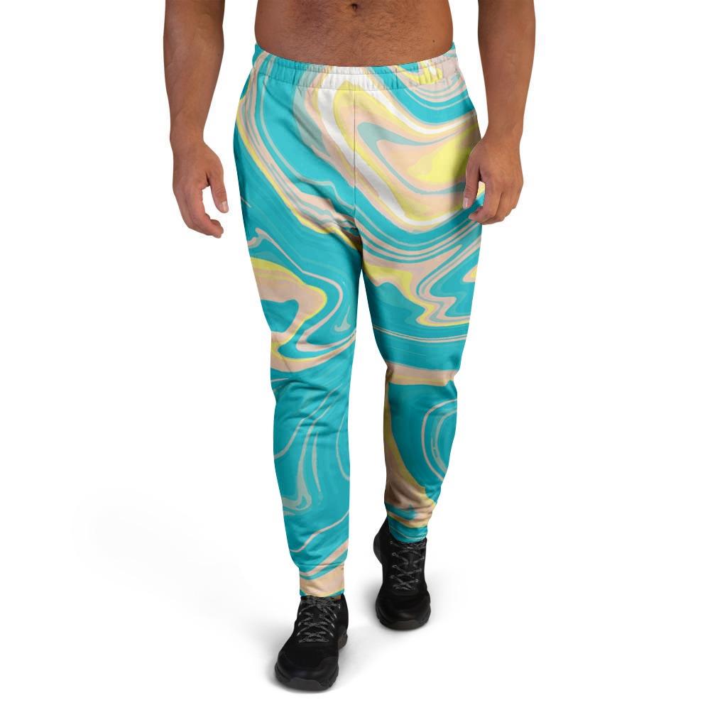 Abstract Green Marble Men's Joggers-grizzshop