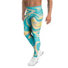 Abstract Green Marble Men's Leggings-grizzshop