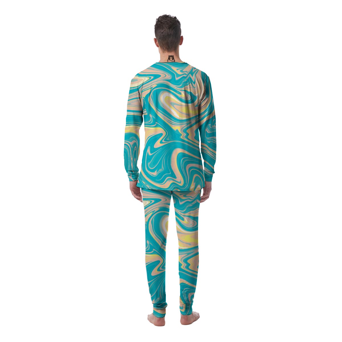 Abstract Green Marble Men's Pajamas-grizzshop