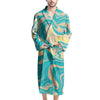 Abstract Green Marble Men's Robe-grizzshop