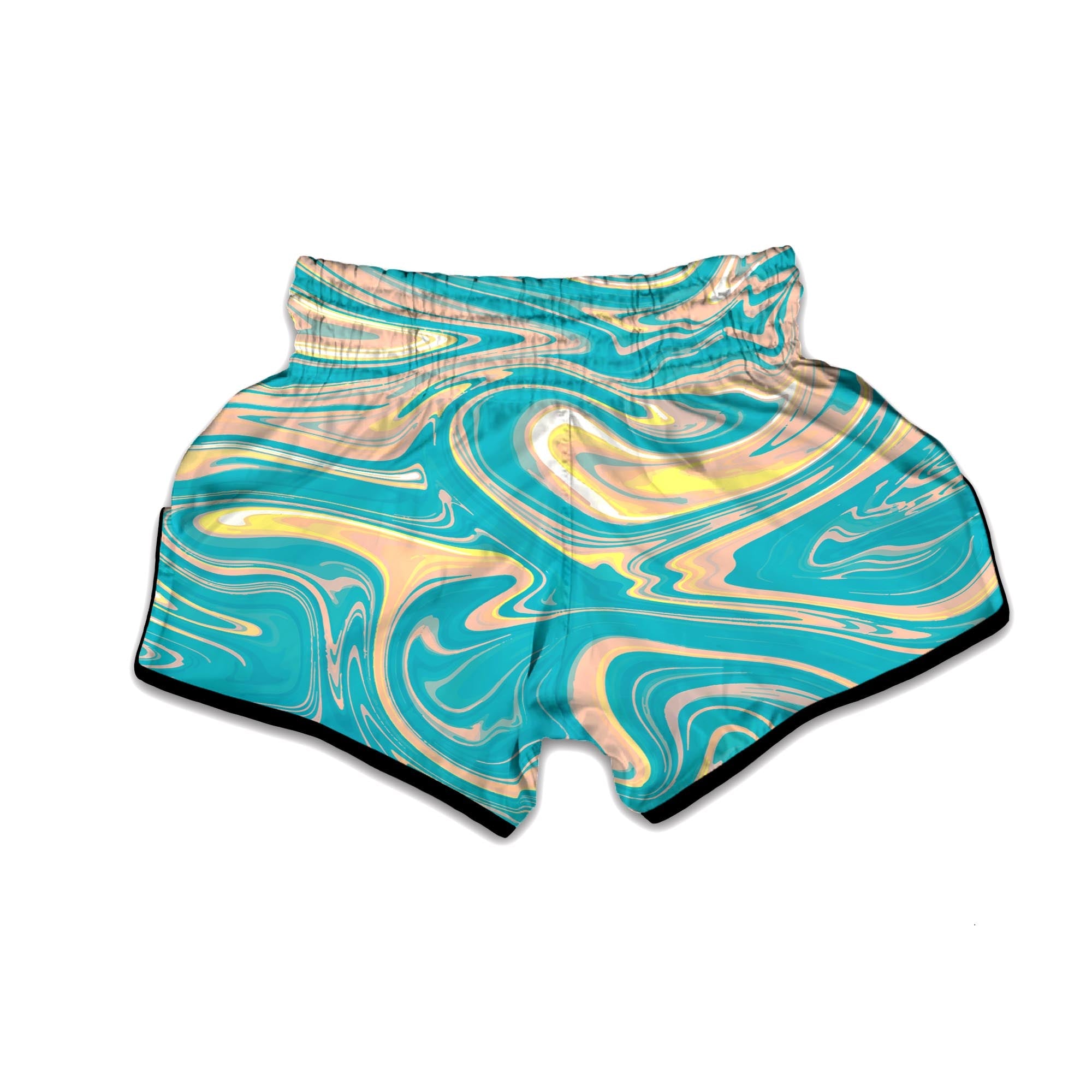 Abstract Green Marble Muay Thai Boxing Shorts-grizzshop