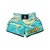 Abstract Green Marble Muay Thai Boxing Shorts-grizzshop