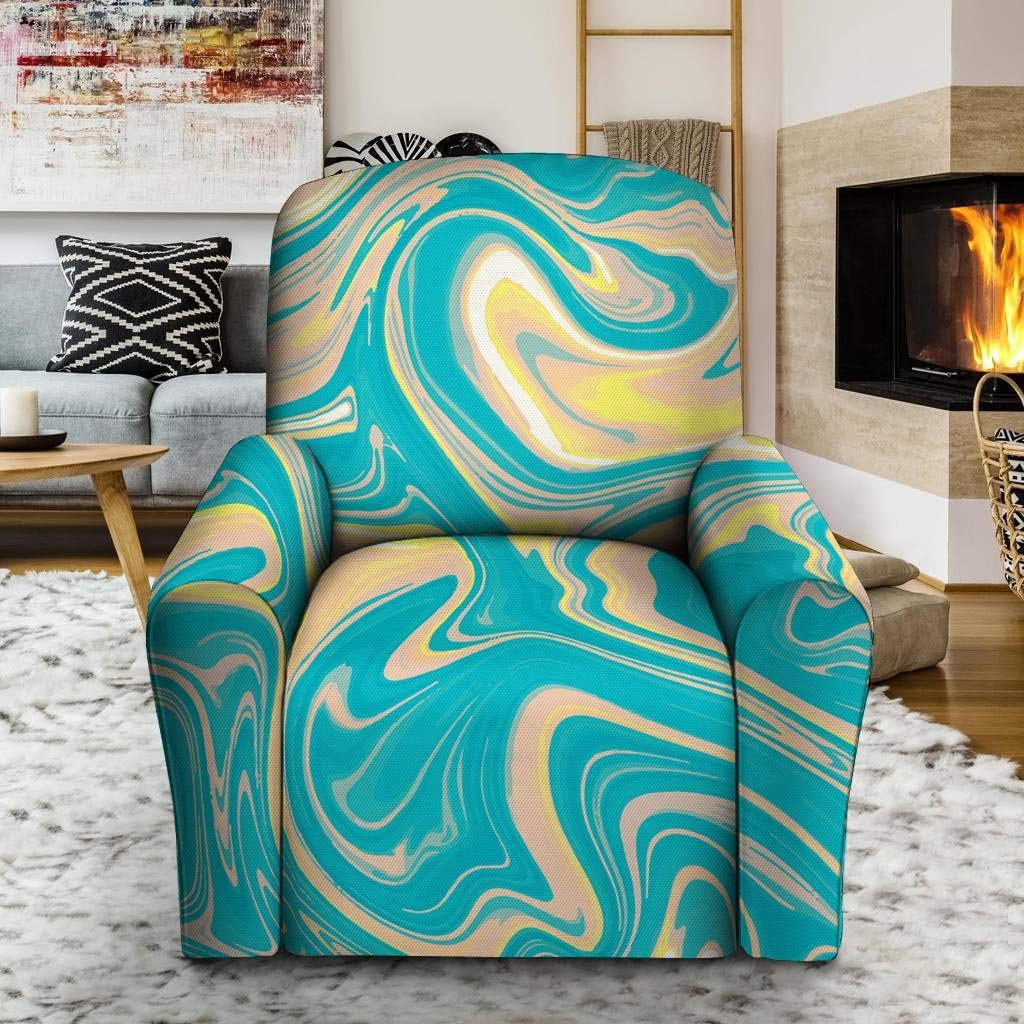 Abstract Green Marble Recliner Cover-grizzshop