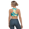 Abstract Green Marble Sports Bra-grizzshop