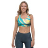 Abstract Green Marble Sports Bra-grizzshop
