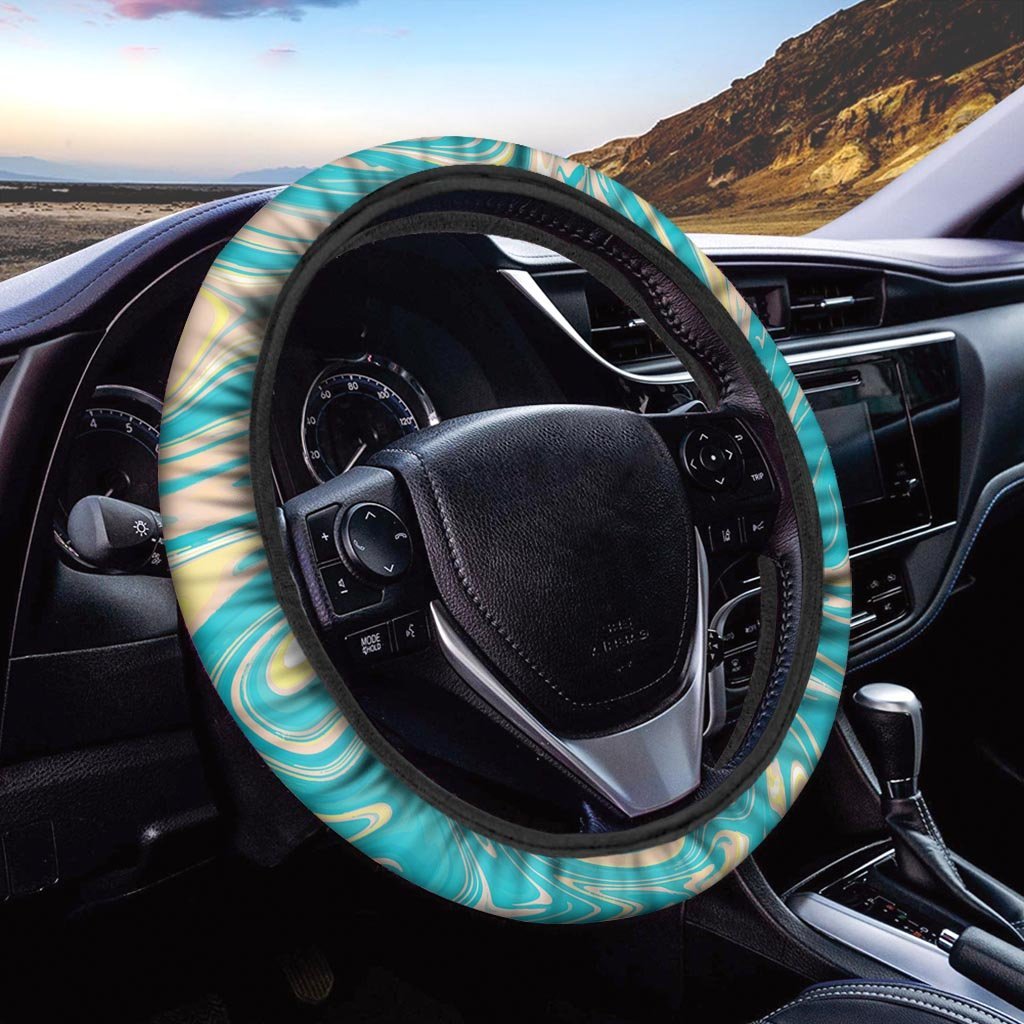 Abstract Green Marble Steering Wheel Cover-grizzshop