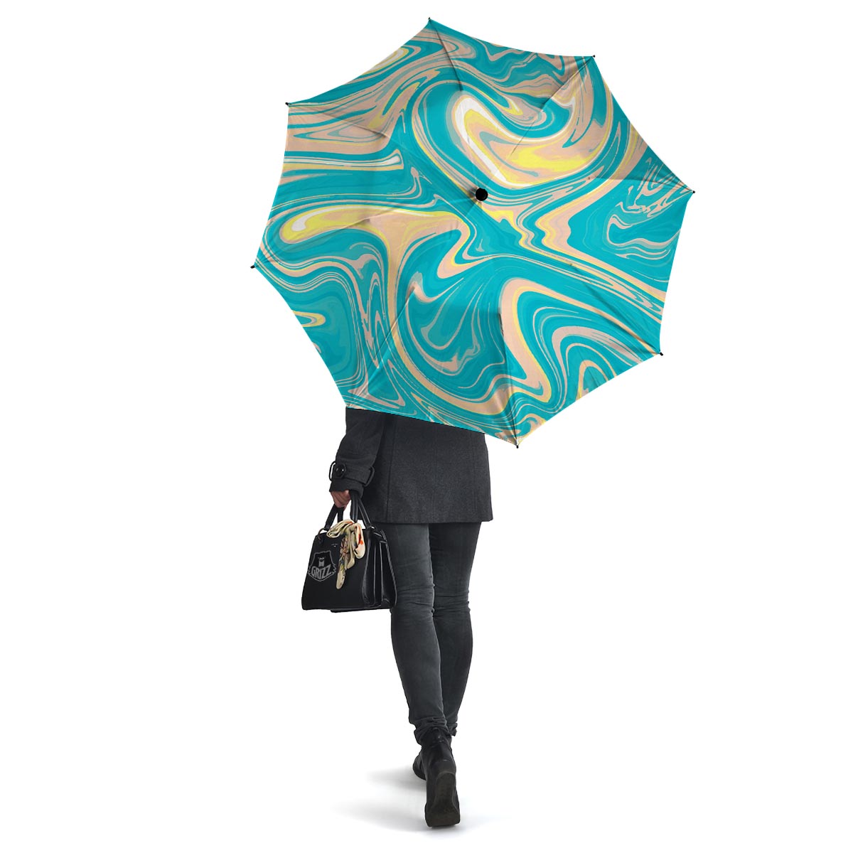 Abstract Green Marble Umbrella-grizzshop