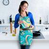 Abstract Green Marble Women's Apron-grizzshop