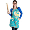 Abstract Green Marble Women's Apron-grizzshop