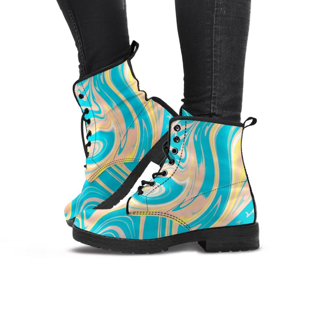 Abstract Green Marble Women's Boots-grizzshop