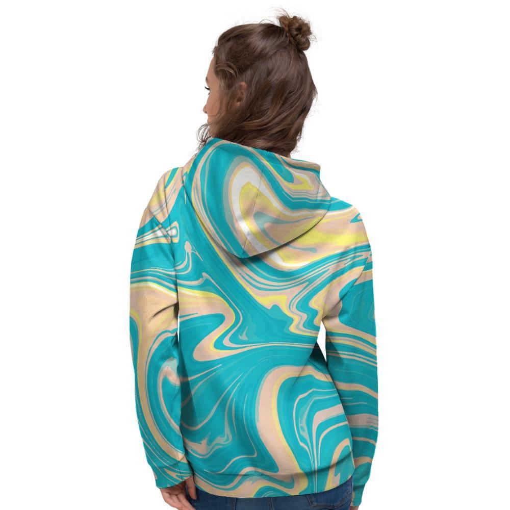 Abstract Green Marble Women's Hoodie-grizzshop
