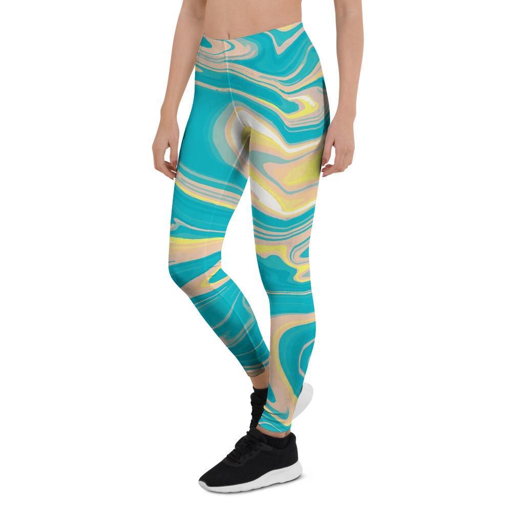 Abstract Green Marble Women's Leggings-grizzshop