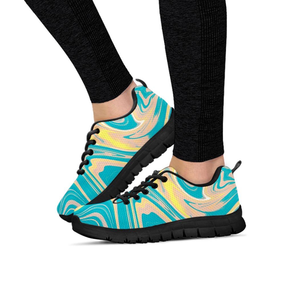 Abstract Green Marble Women's Sneakers-grizzshop