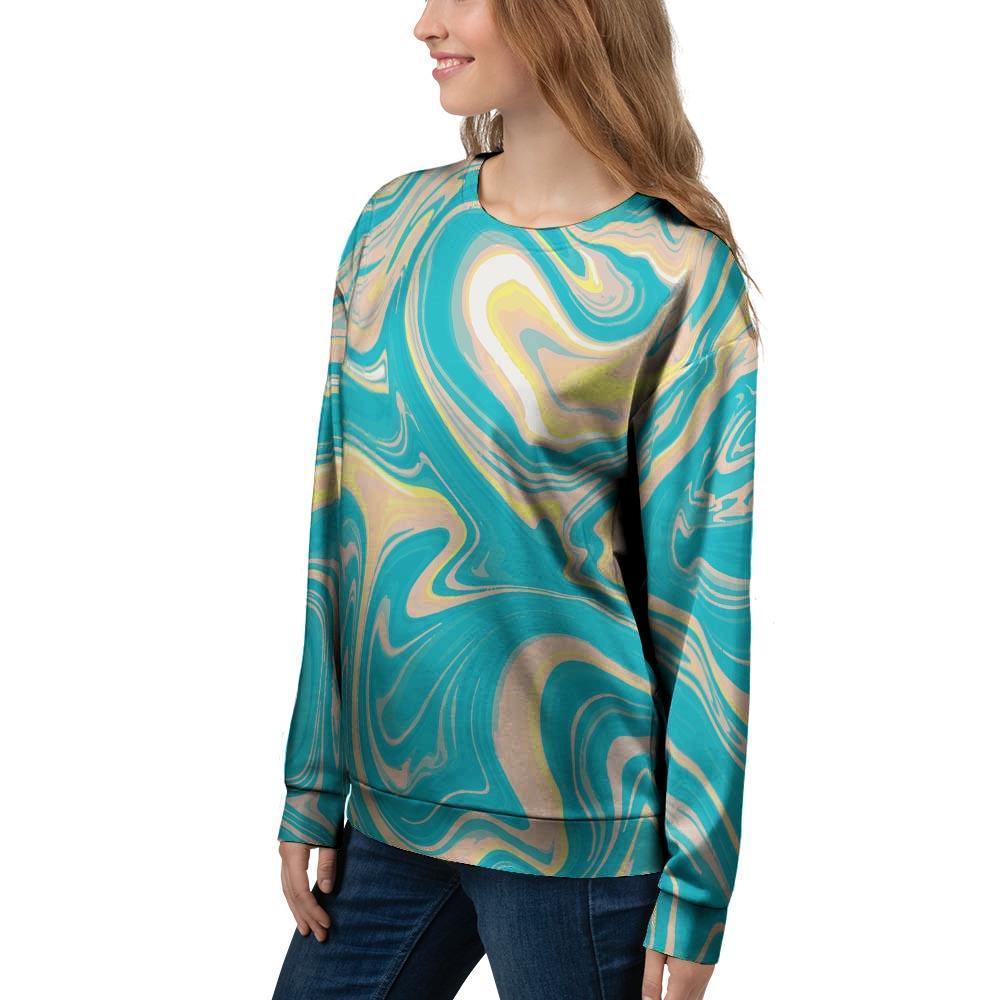 Abstract Green Marble Women's Sweatshirt-grizzshop