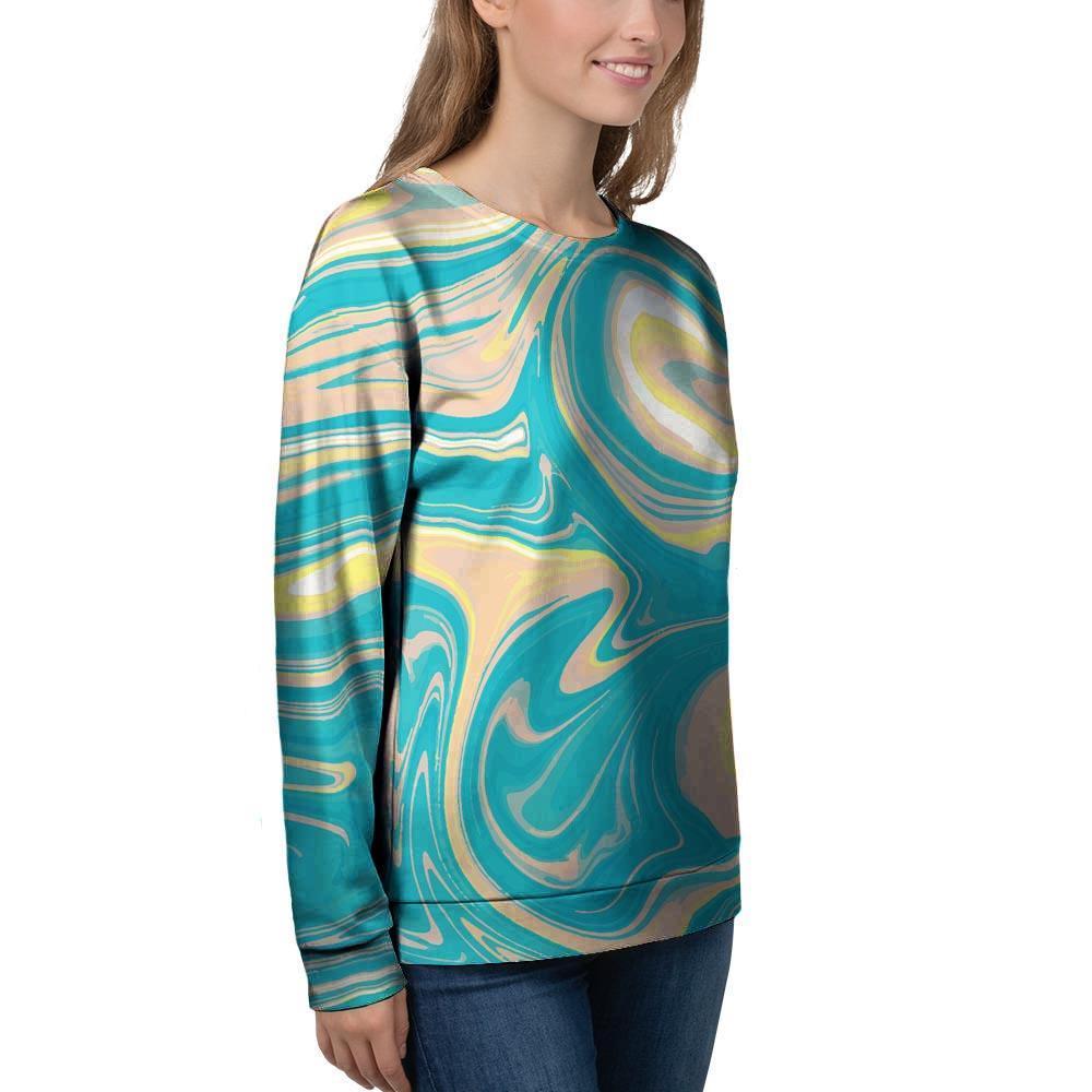 Abstract Green Marble Women's Sweatshirt-grizzshop